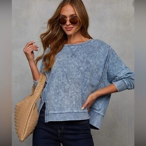 VICI - Acid Wash Pullover Sweatshirt